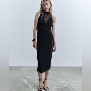 ZARA CONTRAST TULLE DRESS